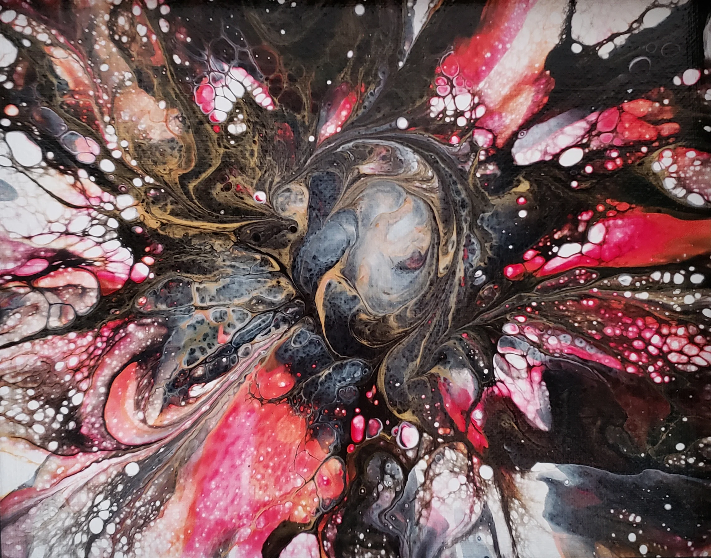 Braise, acrylique coulée de Lucie Langlois