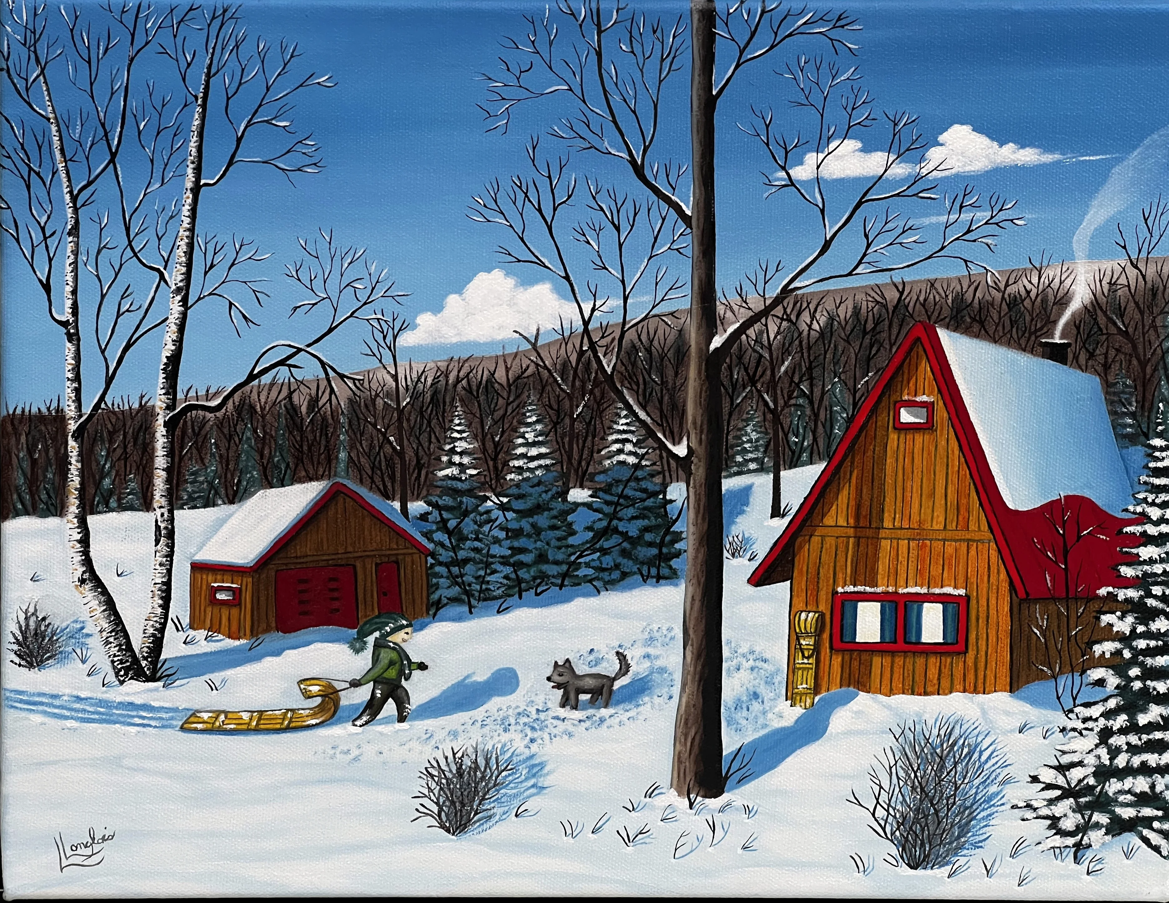La Traîne, huile sur toile de Lucie Langlois