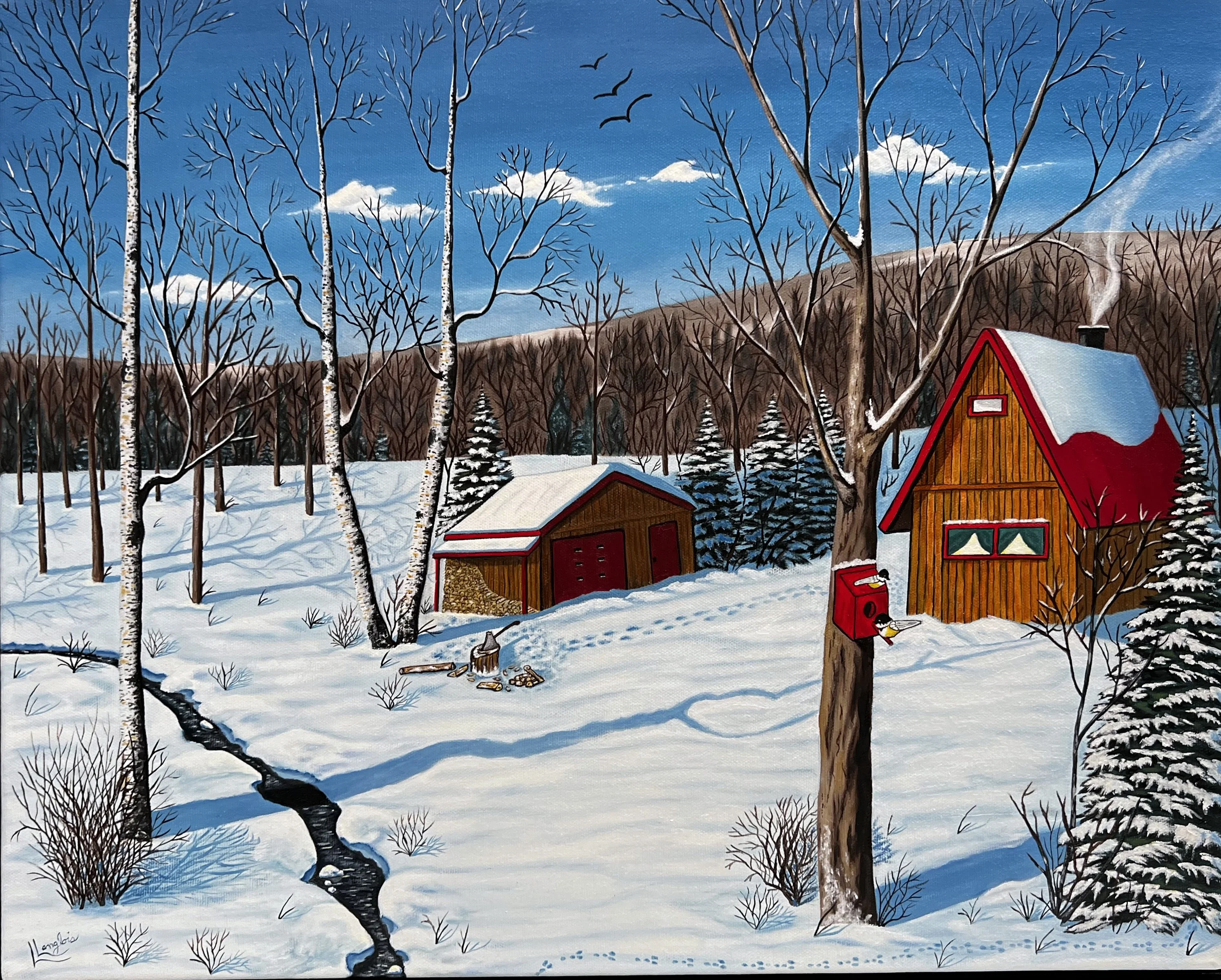 Le Chalet, huile sur toile de Lucie Langlois