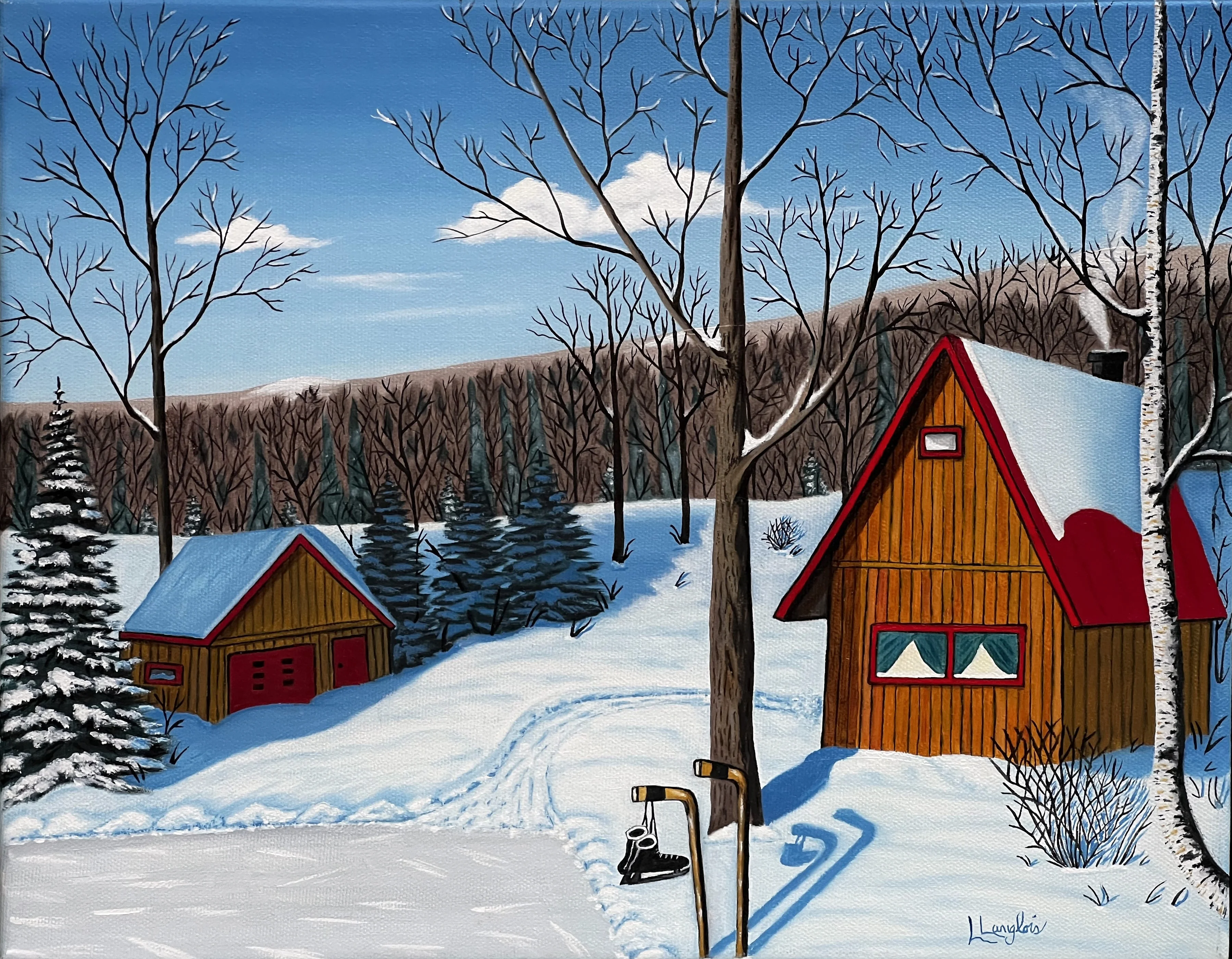 Le Patin, huile sur toile de Lucie Langlois
