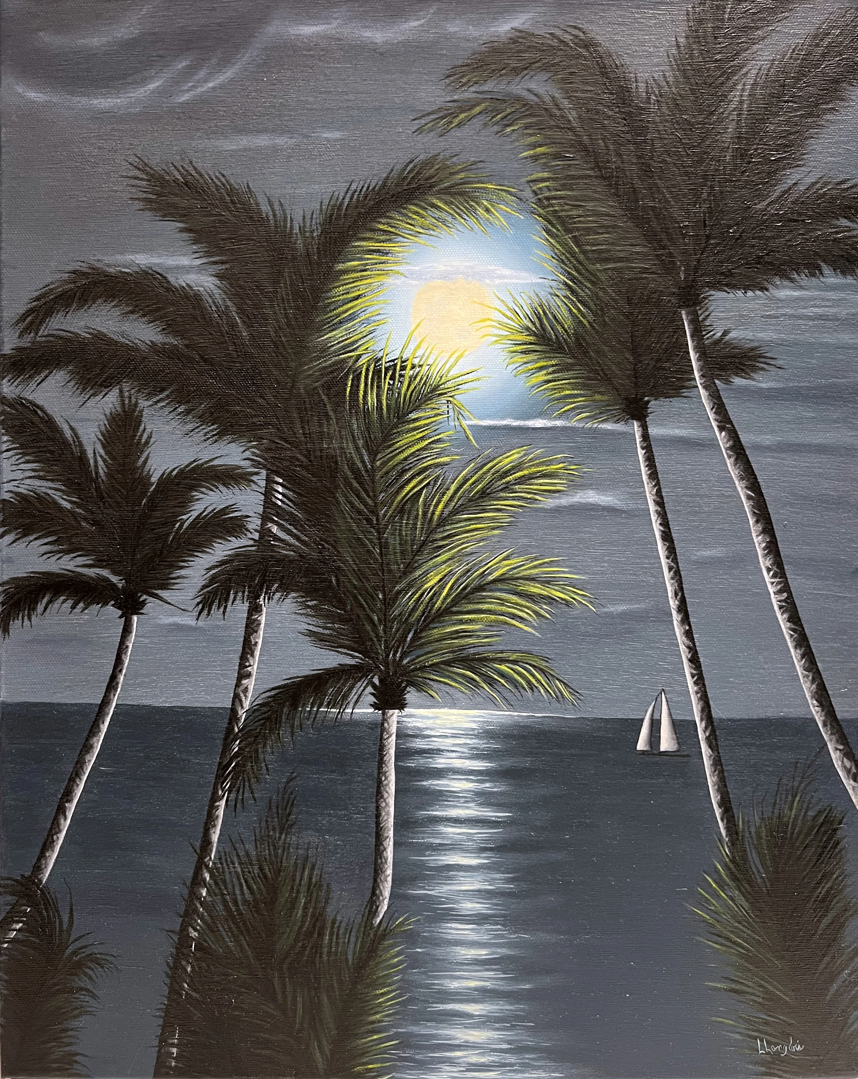 Pleine Lune, huile sur toile de Lucie Langlois